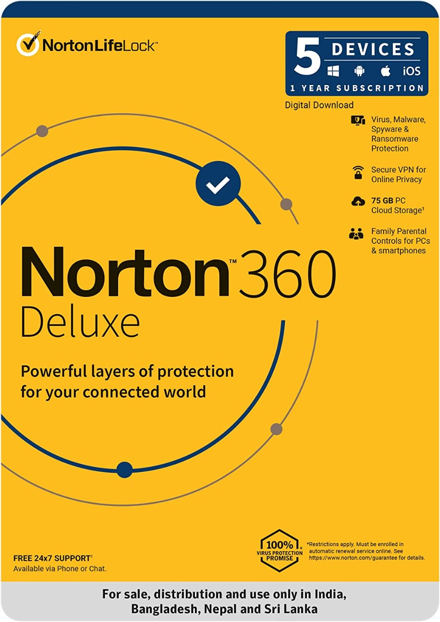 Norton 360 Deluxe
5 Devices 1 Year
